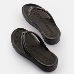LEMON JELLY Mare Black Vegan Black Platform Flip Flops